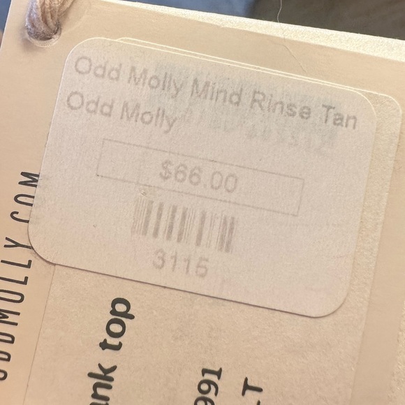 Odd Molly / Anthropologie Daydreaming Collection Gray Mind Rinse Tank Top. New. - Picture 13 of 13